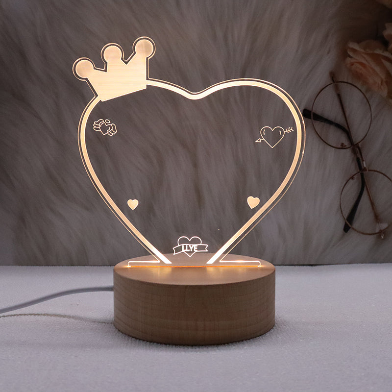 Lampe LED Acrylique 3D - Décoration de Babillard à Bricoler avec Lumière Chaude