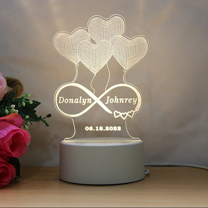 Lampe LED Acrylique 3D - Décoration de Babillard à Bricoler avec Lumière Chaude