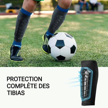 Manchons de protection tibiale haute performance - Technologie de compression et respirabilité optimisée pour sportifs