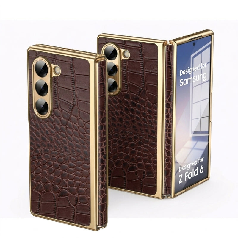 Étui en Cuir Croco Impérial pour Z Fold 6